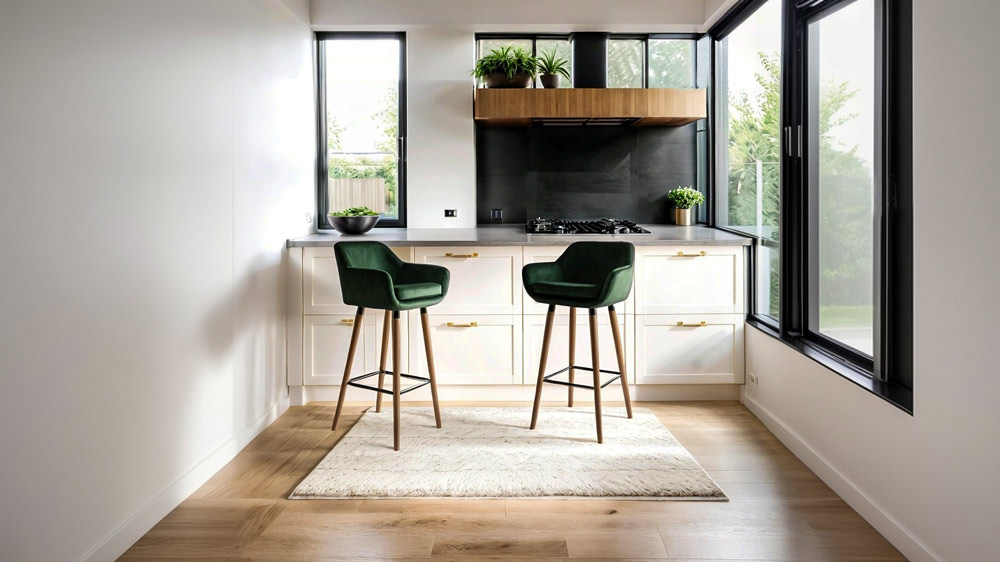 Scaune de bar intr-un decor scandinav